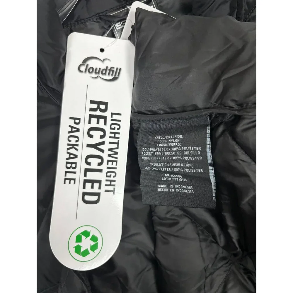 32 Degrees Heat Recycled Poly Cloudfill Packable Shirt Jacket Size XL Black NWTs - Picture 7 of 8